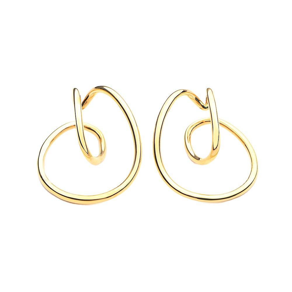 Clip-on earrings without earholes, European and American style, round face, thin, fashionable, personalized and exaggerated earrings
