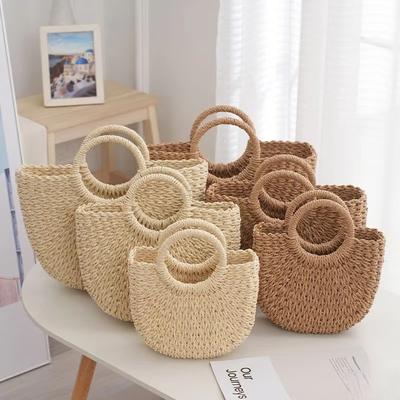 Bohemian Shell Moon Bag Handwoven Eco-Friendly Hand Shoulder Strap Temperament Muse Versatile Mobile Phone Cosmetic Bag