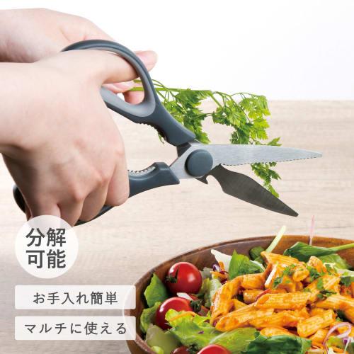 Takeda Corporation RH-20 Removable Kitchen Scissors, Gray, 20 x 8 x 1 cm, Washable and Removable