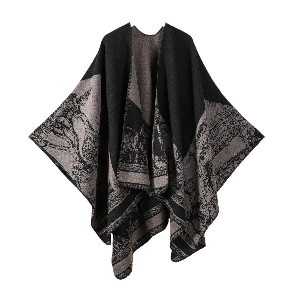 Yunnan Ethnic-Style Large Shawl Cape - Imitation Cashmere Scarf Cloak