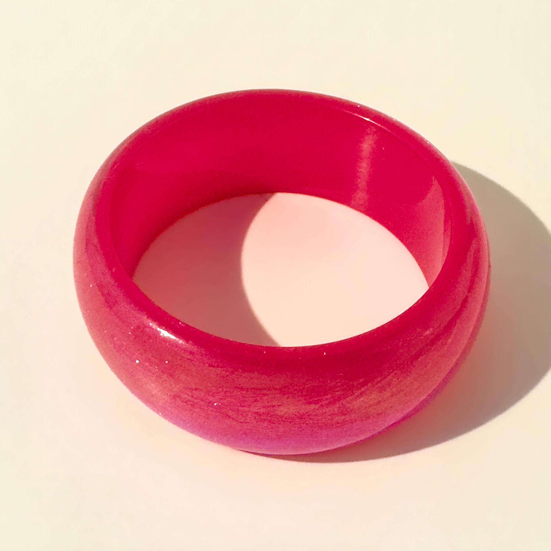 

DIEZI Exaggerated 8 Colors Geometric Resin Acrylic Wide Bangles Jewelry Fashion Hip Hop Round Bracelet Bangles For Women Men рожевий червоний колір