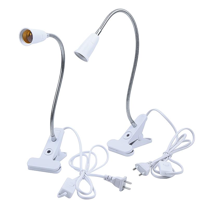 E27 Clip Lamp Holder Flexible Gooseneck Light Socket Adjustable Clamp Light Stand For Plant Grow Light Desk Reading Lighting