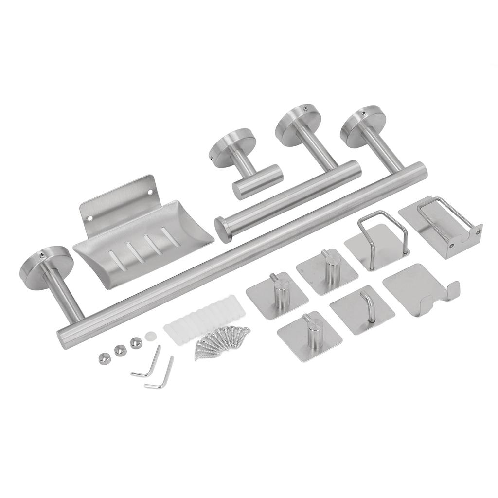 11PCS Bathroom Hardware Set 15.6 Inch 6.3 Inch Stainless Steel Towel Bar with Hooks Accessories for Bathroom Wall