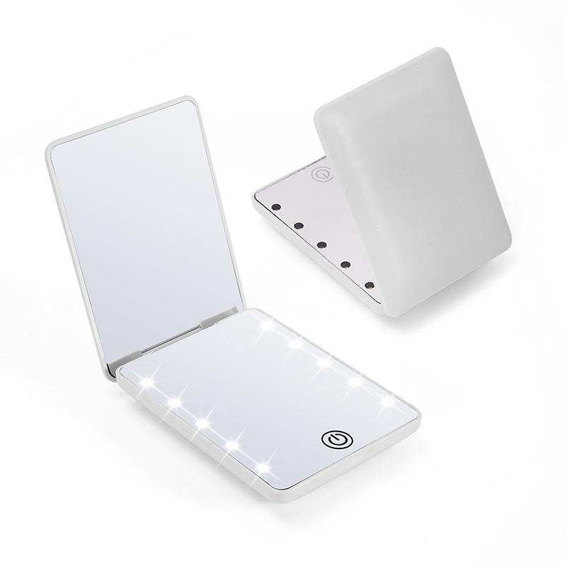 

Светодиодное настольное трехстворчатое зеркало для макияжа, Зеркало для макияжа инфлюенсера, Зеркало-ракушка с подсветкой для улучшения красоты белый