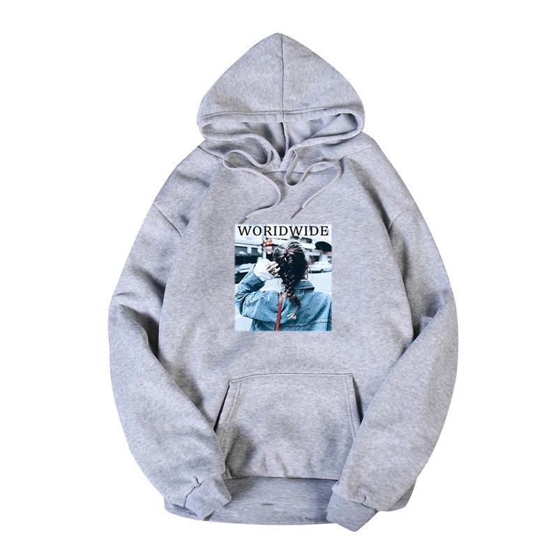 Hettegenser med trykk og lange ermer for kvinner for høsten Dame Løs Casual Hettegenser Pullover Topper