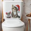 Weihnachtskätzchen Maus Weihnachtsmütze Badezimmer Badezimmer Toilette mit Heimdekorationsaufklebern