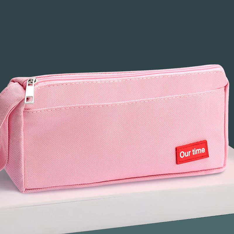 Japanese-Style Canvas Pencil Case: Spacious and Simple for Boys, Junior High, and High School Students