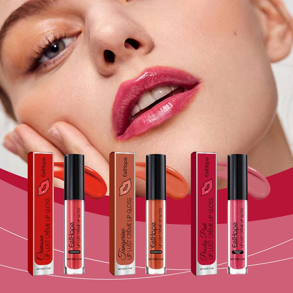 Eelhope Moisturizing Lip Gloss Long Lasting Portable Easy To Apply Red Orange Pink Shades