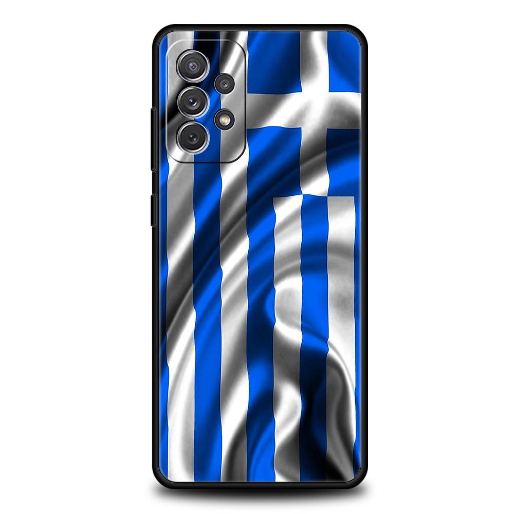 Phone Case for Samsung Galaxy A13 A15 A17 A07 A21S A22 A23 A25 A31 A73 A32 A52 A52S A41 5G Soft TPU Shell Greece Greek Flag Bags