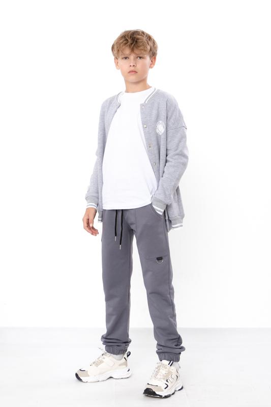 Spodnie (chłopcy) – Młodzieżowe spodnie dresowe z mieszanki bawełny z elastycznym pasem, Zima, 6282-104 HC