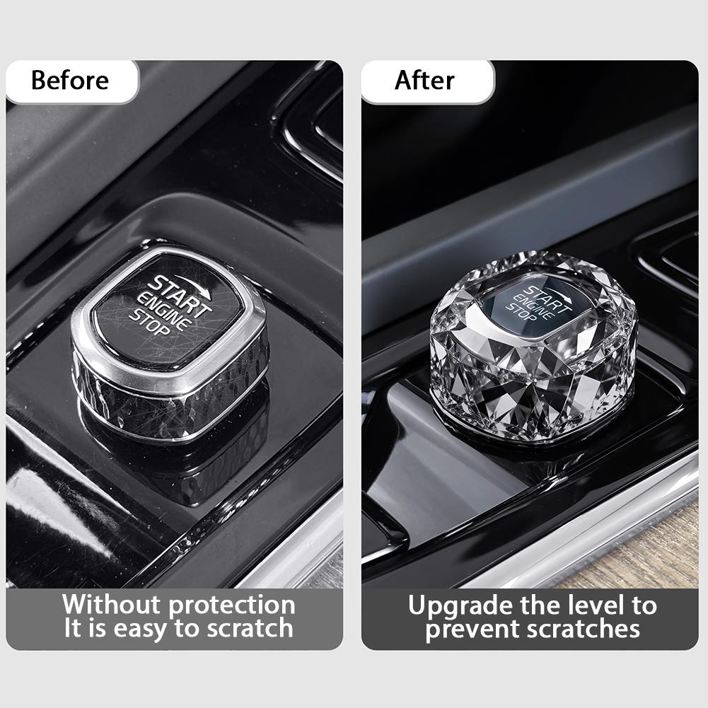 One-button Start Crystal Knob Cover For Volvo XC60/S90/XC90/S60/V60/V90 Car Interior Starter Button Cover Auto Accessories