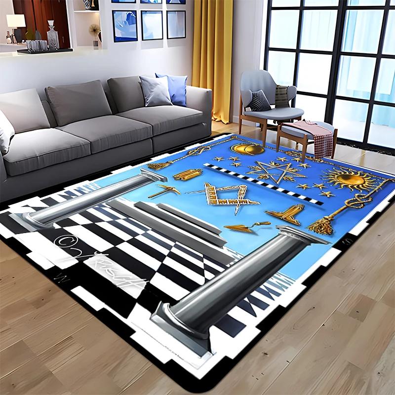 Masonic Illuminati Printed Pattern Rug Baby Play Crawl Floor Mats Living Room Carpets Decoration Fitness Pet Anti-slip Carpet