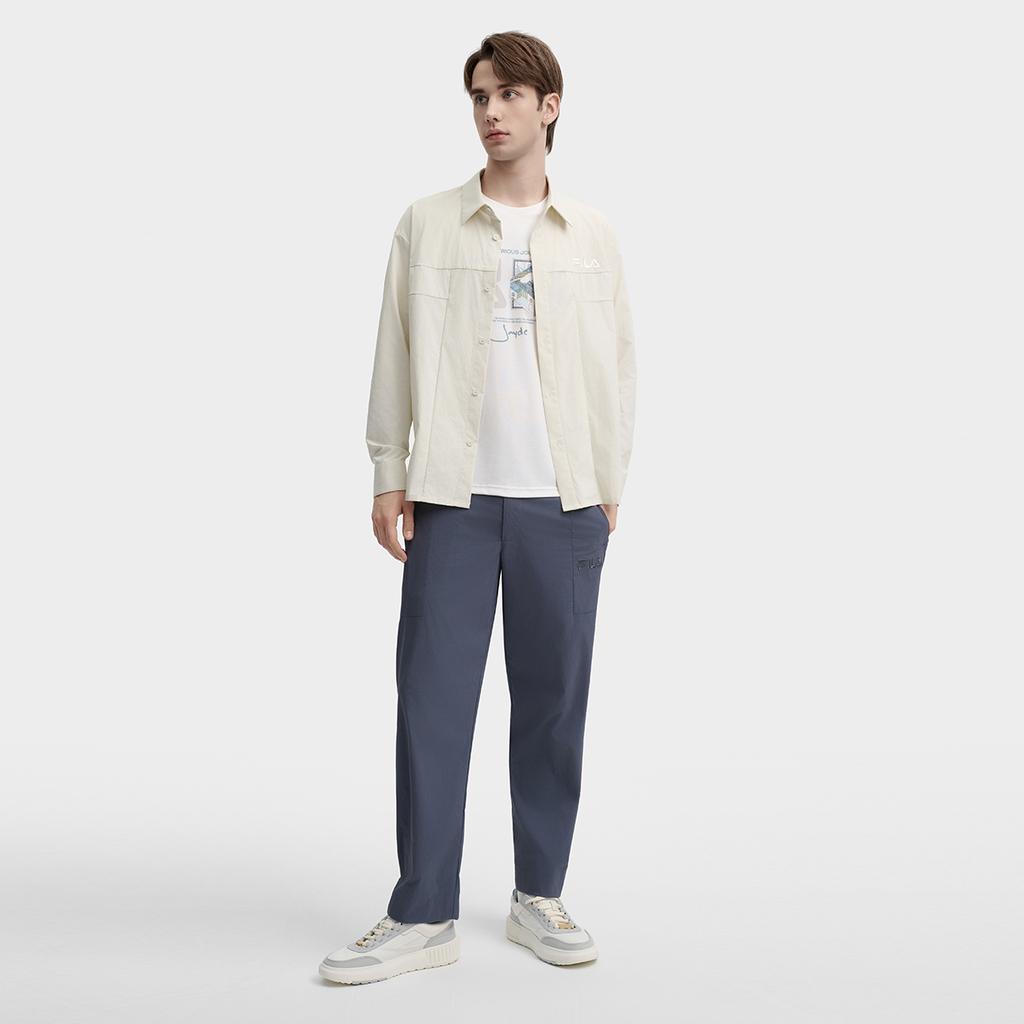 New FILA Shirts Men's Light Beige Khaki F11M438403FLK