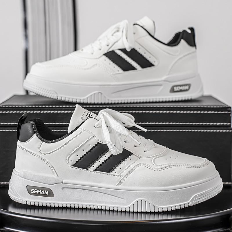 Students' White Shoes Four Season Breathable Soft-sole Non-slip Men's Casual Flat Shoes Fashion Youth Outdoor Sports Board Shoes