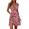 Ladies Casual Fashion V-Neck Sleeveless  Print Dress