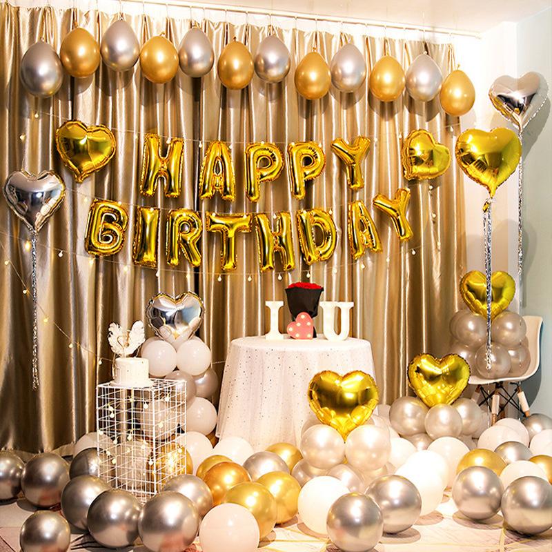 Birthday Aluminum Film Balloon Set Alphanumeric Balloon Set Birthday Party Background Decoration