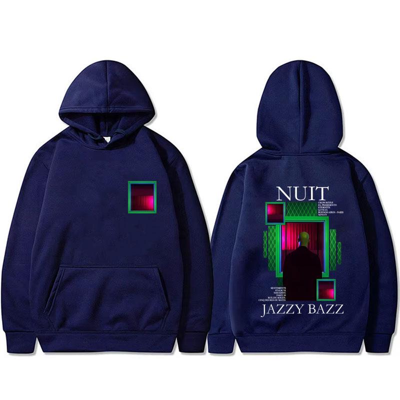 Rapper Jazzy Bazz Nuit Album Graphic Hoodie Men Women Hip Hop Fashion Pop Music Sweatshirt Men's Vintage Oversized Streetwear