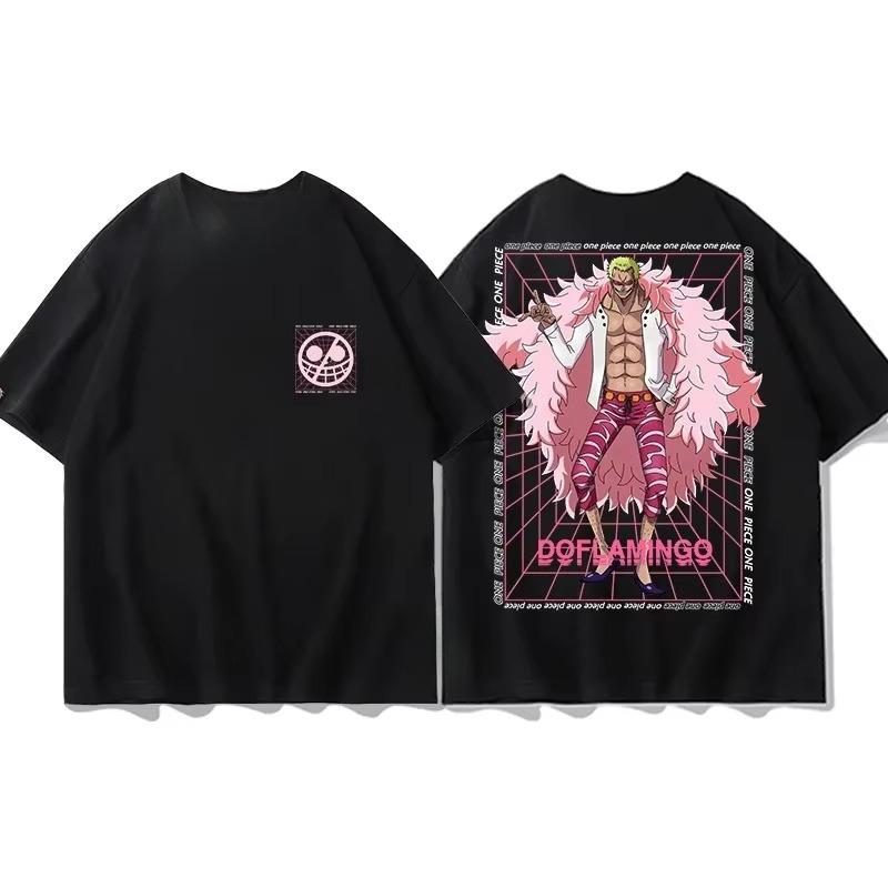 One Piece 2026 New Hot Portgas D Ace Unisex Tshirt Summer New Anime Doublesided Printed Casual Parentchild Shirt
