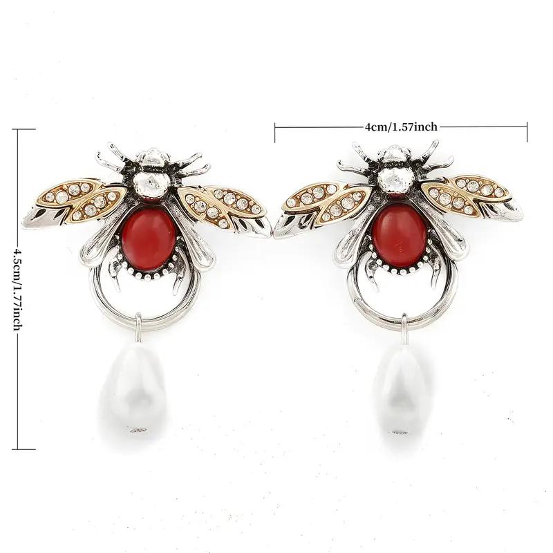 Retro Elegant Hypoallergenic Bee Pendant Earrings For Daily Wear Or Parties Perfect Valentine's Day Gift