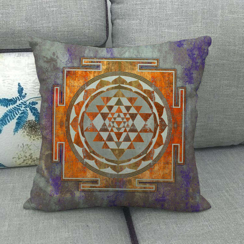 Bohemian Geometric Patterns Digital Printing Short Plush Pillow Covers For Car Sofa Office Cushion Cover Home Goods
