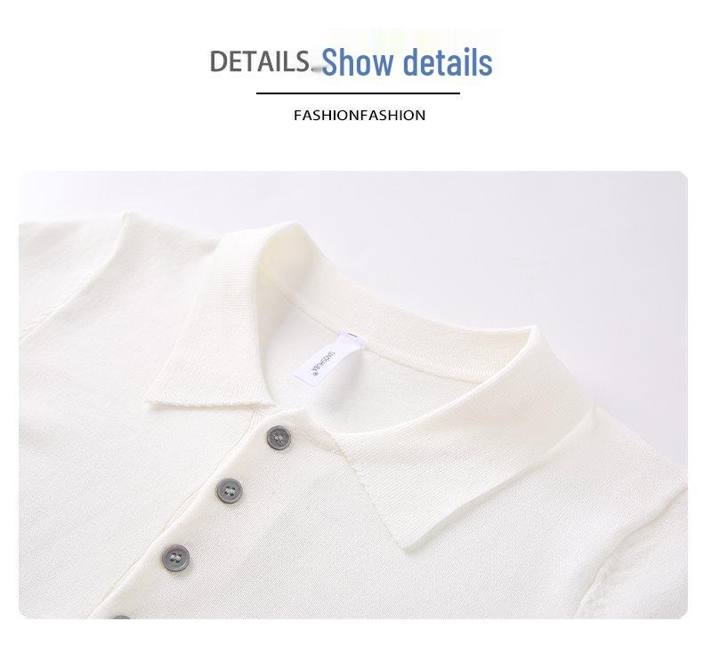 2026 Men's Summer Solid Color Knit Lapel Polo Shirt - Korean Style Casual Fashion