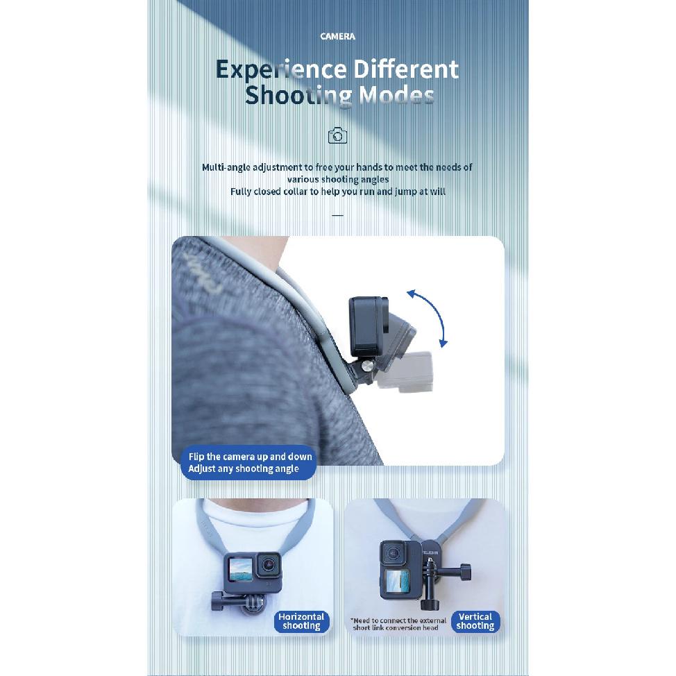 TELESIN Silicone Neck Hold Mount for GoPro Hero 13 12 11 10 9 8 Insta360 DJI Osmo Action Smartphone Magnetic Action Accessories