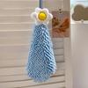 Quick Dry Hand Towel For Kitchen Bathroom Thickened Absorbent Dish Cleaning Cloth Big Sun Flowers Type Lattice Texture