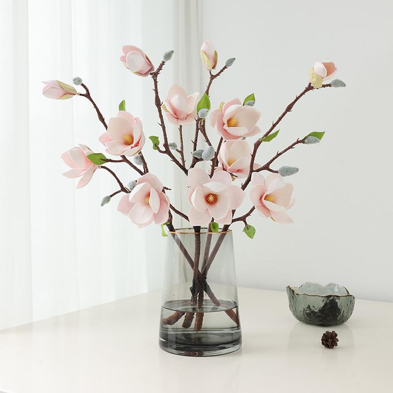 Small Magnolia Fake Flower Chinese Home Wedding Decoration Floor Flower Arrangement Ornament Simulation Flower