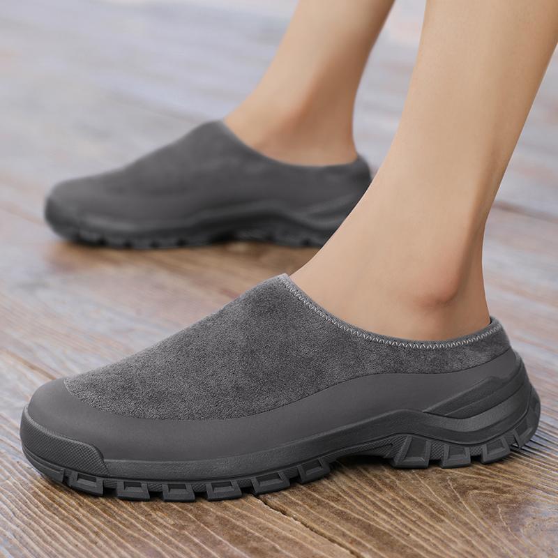 Men Casual Shoes Slip On Shoes Lightweight Loafers Men Sandals Breathable Half Slippers Leather Shoes Mules Zapatos Hombre