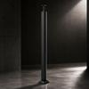 Black Metal Stair Railing Post with Square Base Profile