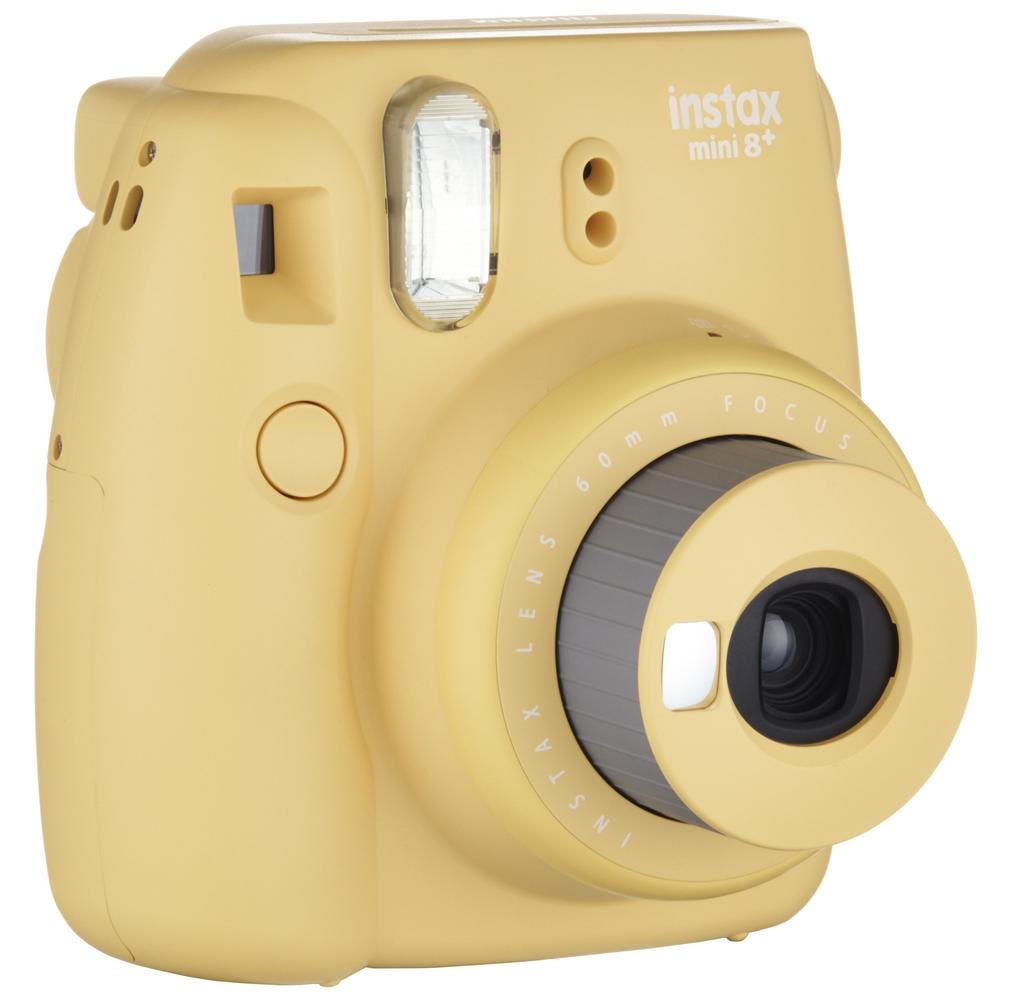 FUJIFILM Instax Mini 8 Plus Instant Camera with Lens and Genuine Hand Strap INS MINI 8P Close-Up (Honey HONEY)