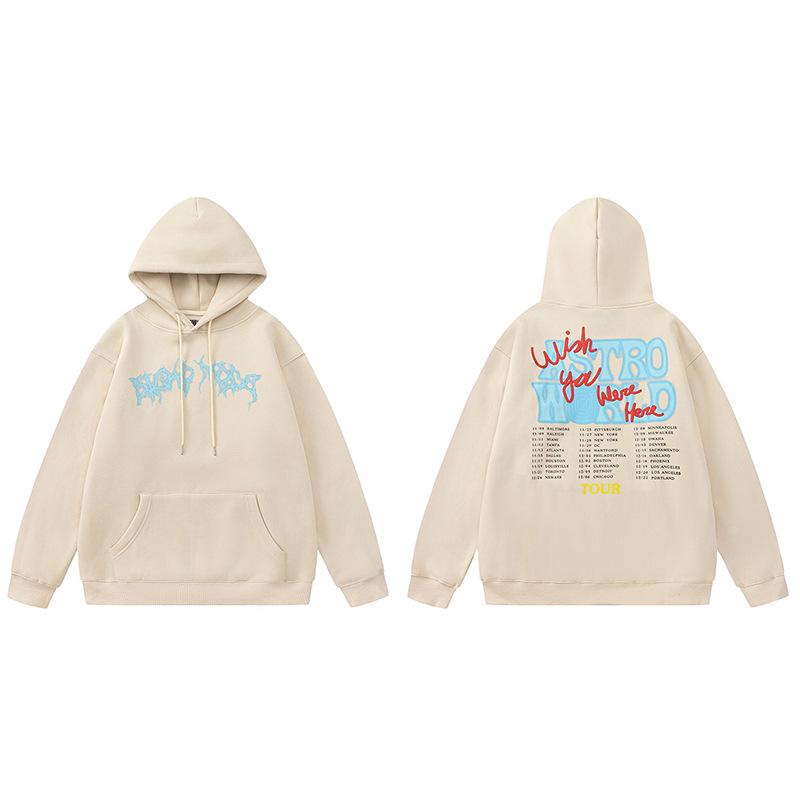 Travis Scott Inverted Hook Fleece Hoodie & Lässige Hose für Herren/Damen