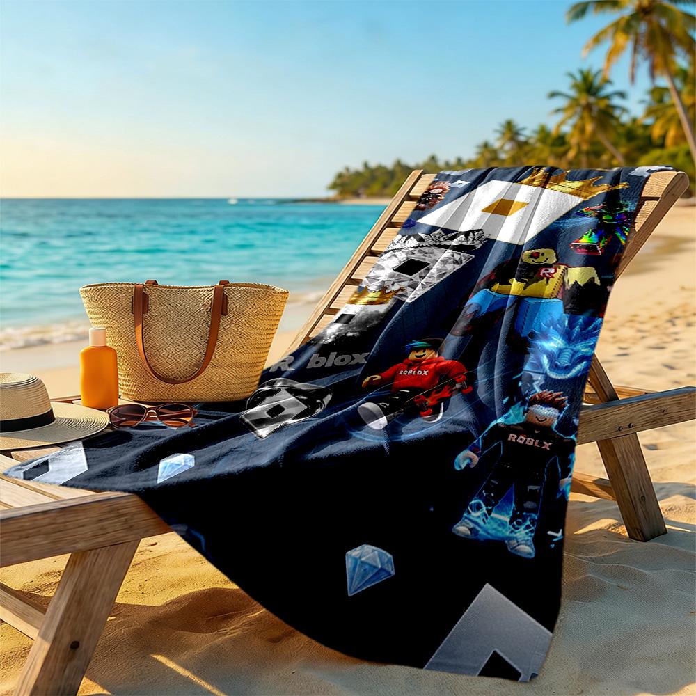 Roblox Strandtuch Hohe Saugfähigkeit & Schnelltrocknend Bequem Leicht Perfekt für Reisen Yoga Camping und Schwimmen
