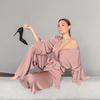 European & American Cross-Border Women's Long-Sleeved Cardigan Robe & Loose Pajama Pants Set
