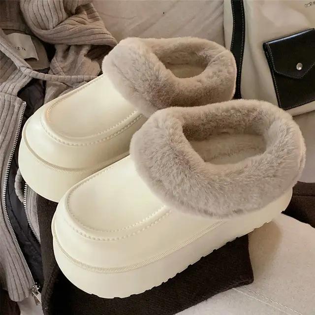 Fashion Thick Soled Cotton Slippers 2025 Women's Winter Fashion Outerwear Warm Cotton Boots Waterproof Bag Heel Cotton Shoes