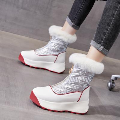 Bottes de neige pour femmes, nouvelles chaussures d'hiver en coton épais et chaud en velours, semelle épaisse et intérieure rehaussée, bottes en coton du nord-est
