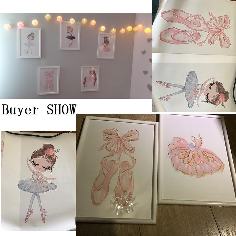 Nordic Ballet Princess Nursery Poster Unicorn Wall Art Canvas Painting Swan Wall Pictures For Children Room Kid Cuadros Decor
