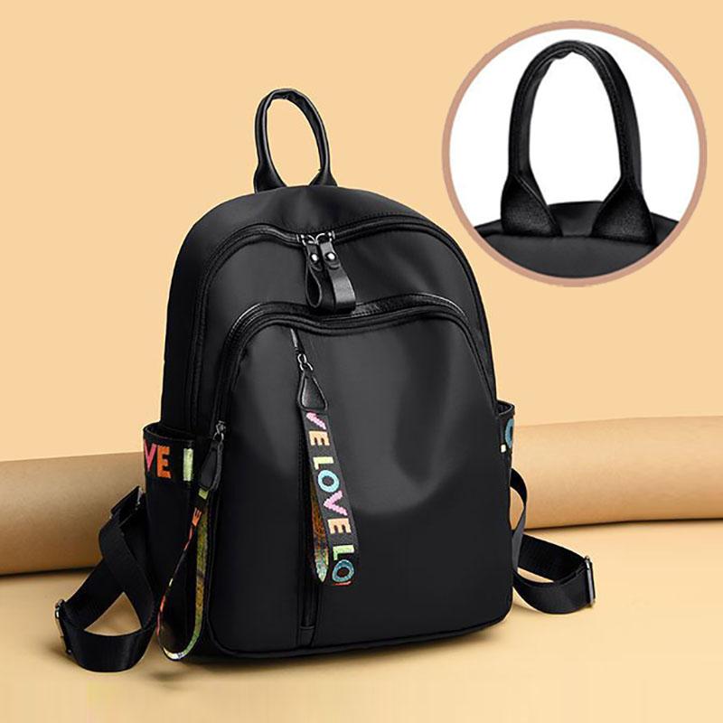 Oxford Cloth Backpack Female 2025 New Large-capacity Two-way Zipper Multi-pocket Fashion Joker Student Bag Lightweight Small Backpack