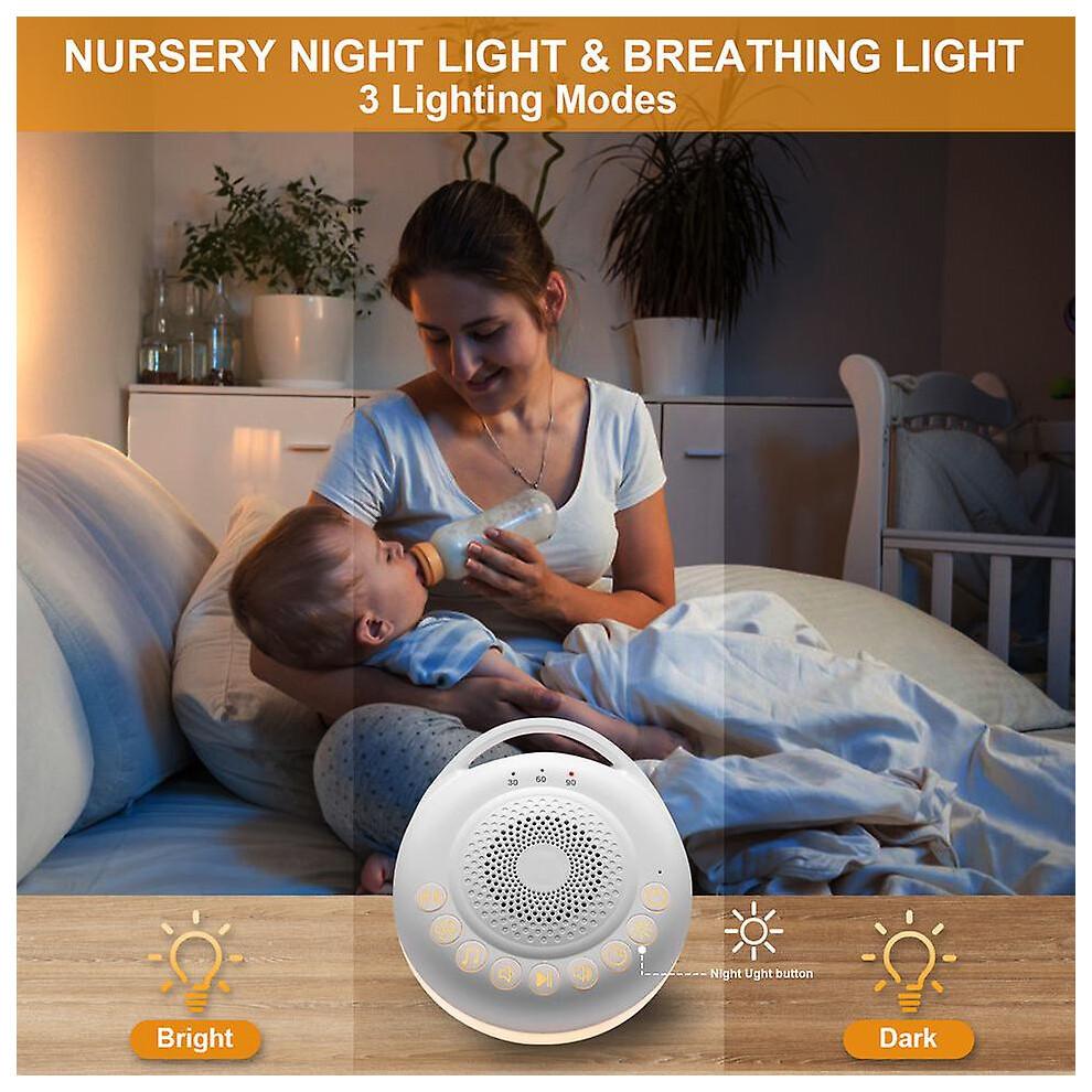 New Baby White Noise Machine 24 High-fidelity Sounds Portable Night Light Breathing Light