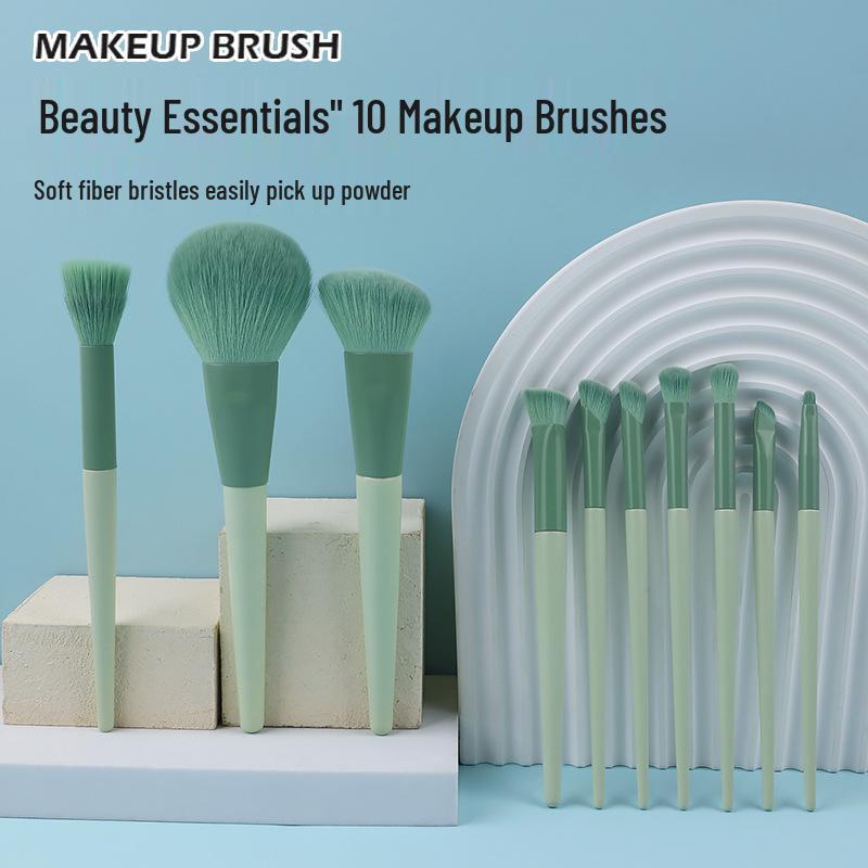 Cai Shi Lan 10/12-Piece 3.0 Three-Color Makeup Brush Set - Soft Bristles for Blush, Powder, and Contour.