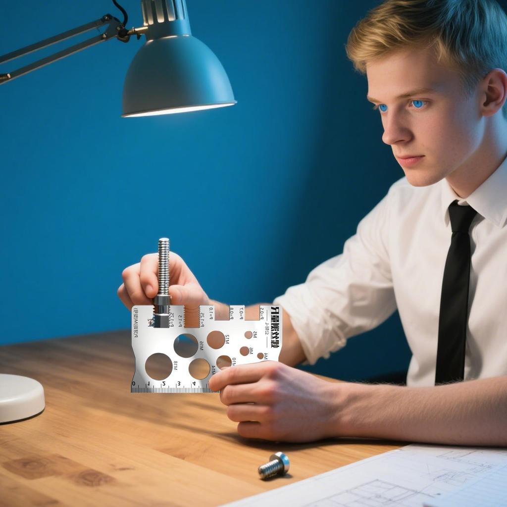 stainless steel Thread screw measuring ruler New Thread pitch combination set Anti-Slip Portable Measuring Gauge Tool