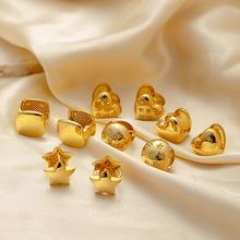 European and American Zircon Striped Diamond Earrings, Stainless Steel C-shaped Stud Earrings Women's Fashion Earrings