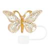 Cute Butterfly Straw Caps Silicone Toppers Covers for 10mm Straws, Dust-Proof Reusable Party Charms Guests Tumblers, Colorful Tips Accessories Coffee