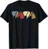 Retro Guitar Pick Player T-Shirt Musical Pick Silhouettes Tee