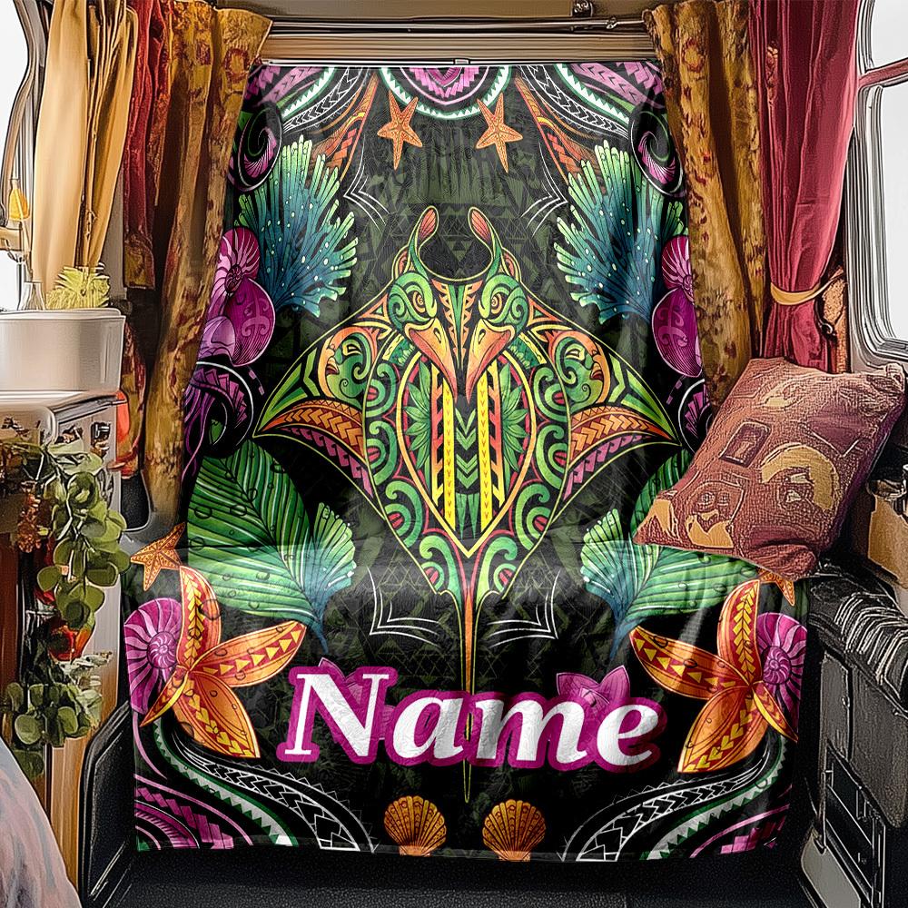 Marine Life Rv Customize Your Name Blanket Comfortable Soft Lightweight Allseason Multipurpose Blanket For Travel Camping Picnics Sofas Rvs Beds