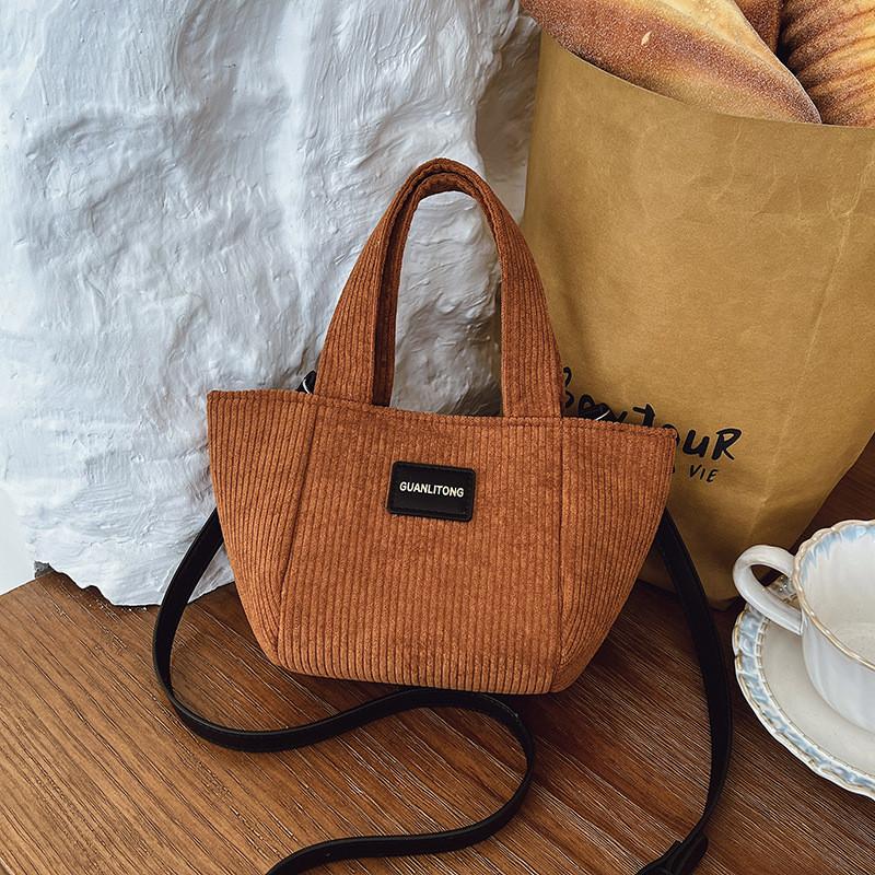 Small Canvas Bucket Purse For Women With Internal Pouch And Single Strap For Casual Wear