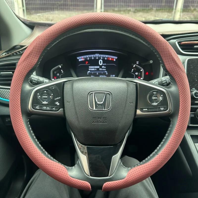 For Honda TYPE R Accord Civic HRV CRV CITY Jazz Pilot Odyssey Spirior FIT Ultra Thin 8D Nappa Leather Car Steering Wheel Cover