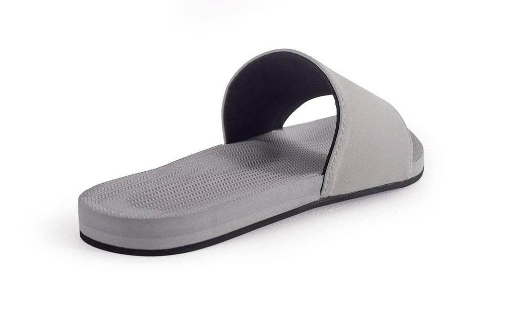 Indosole ESSNTLS Vegan Slide Sizes Women's Sandals, Granite, 22.5-23.0cm