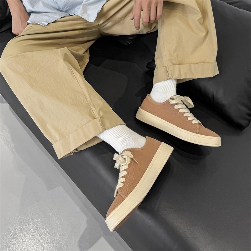 New Men's Canvas Shoes Outdoor Skateboard Shoes for Men Comfor Non-Slip Casual Sneakers Breathable Men Walking Shoes