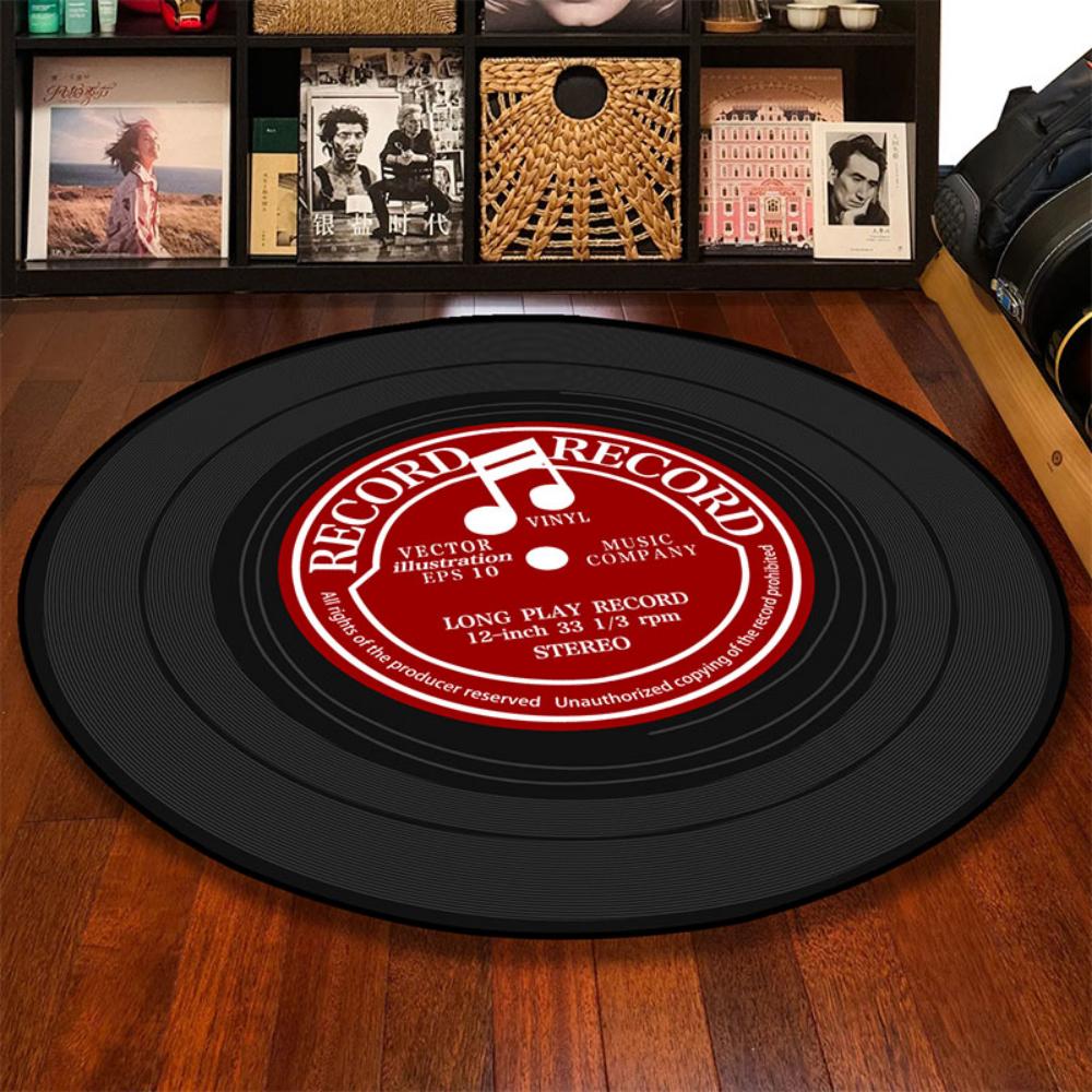 Retro Vinyl Record Music Carpet for Living Room Bedroom Decor Bedside Area Rug Sofa Lounge Area Floor Mat Coffee Table Mats